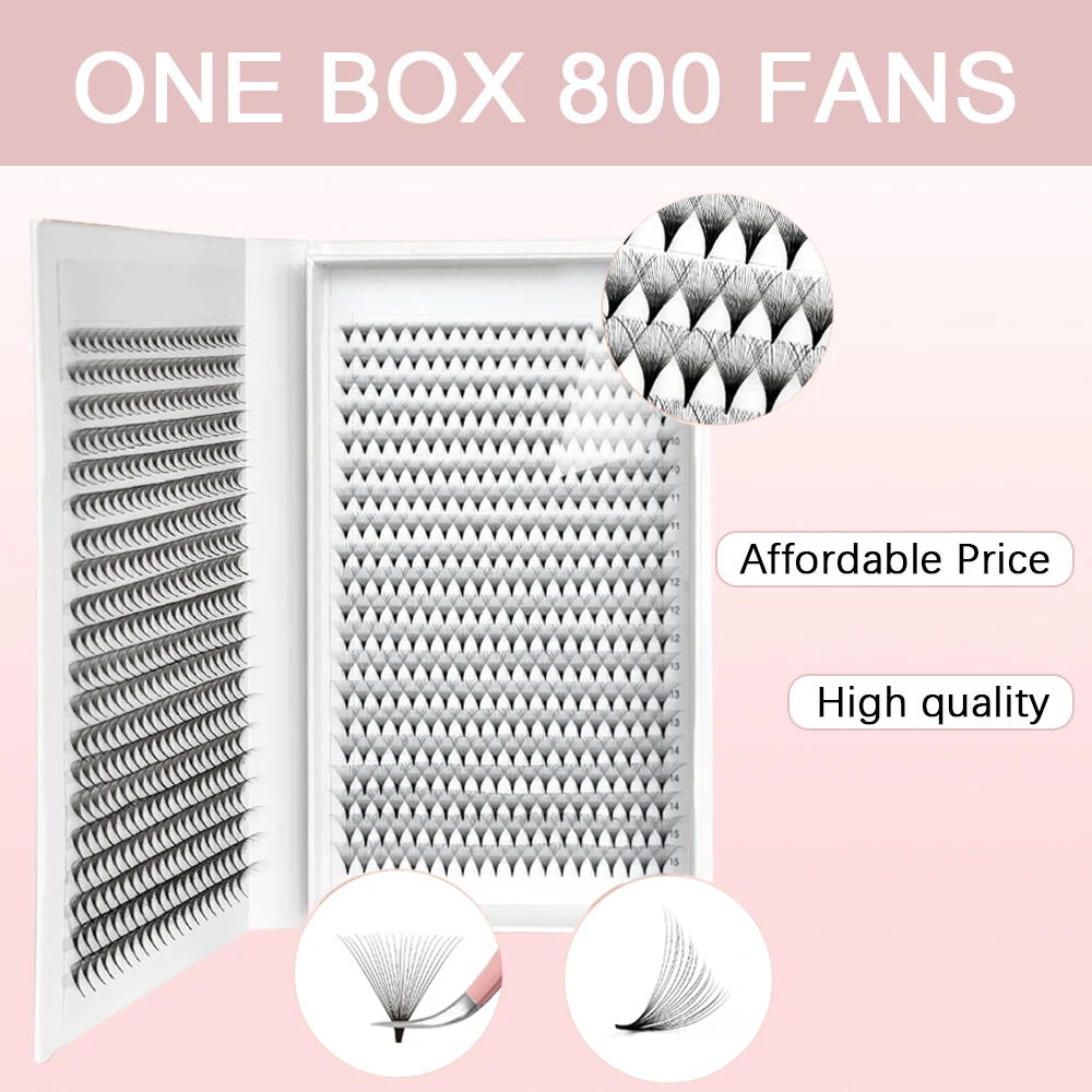 800 Fans Premade Volume Wimpers Fan Individuele Scherpe Puntige Basis Premade Russische Volume Fans Wimper Extensie Make-Up Tools