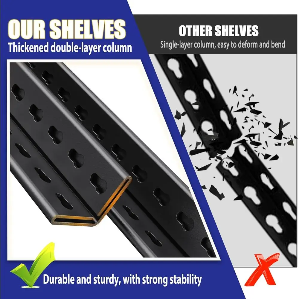 71 Heavy-Duty 5-Tier Metal Shelving Unit - 3000 lbs Capacity, Adjustable Storage Rack for Garage, Warehouse, Pantry