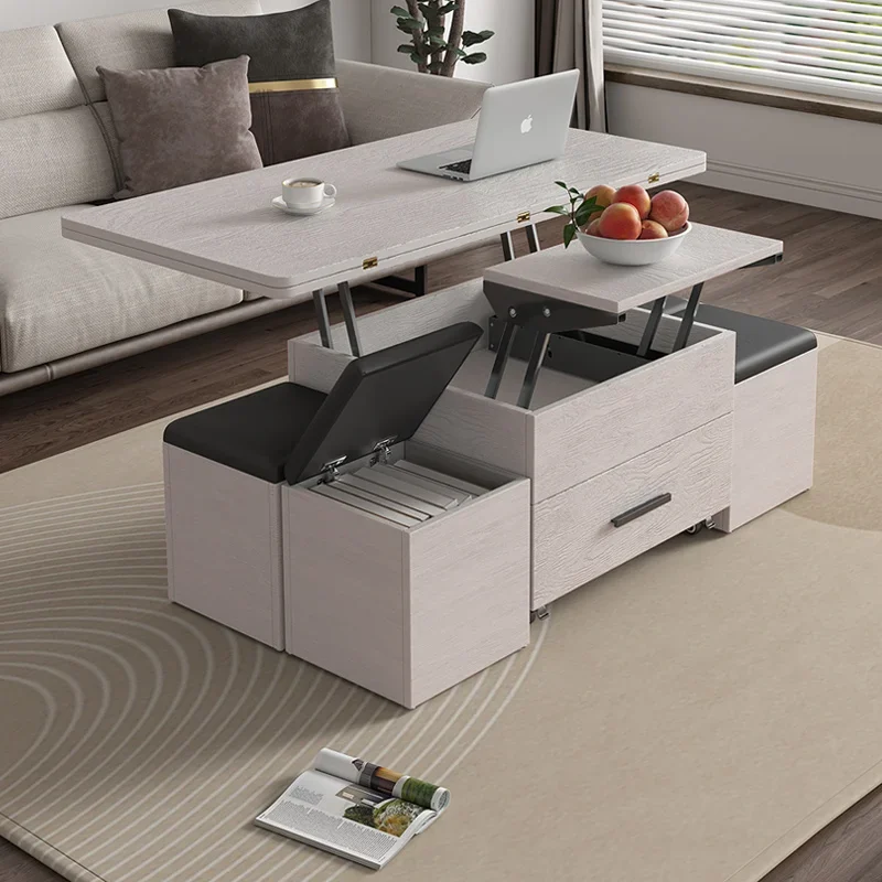 

Подъемный обеденный стол, бытовой функциональный кофейный столик, комбинация чая и стула для небольшой квартиры, передвижной складной