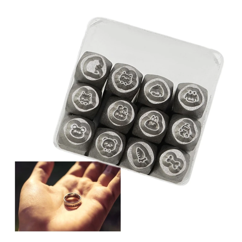 حزمة من 12 مجوهرات تفصل الأزاميل مجموعة أدوات ختم المعادن