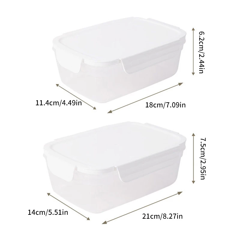 Caixa De Armazenamento De Geladeira Transparente, Recipientes De Alimentos, Legumes Frescos, Frutas, Geladeira, Organizador De Cozinha, 850 ml, 1400ml