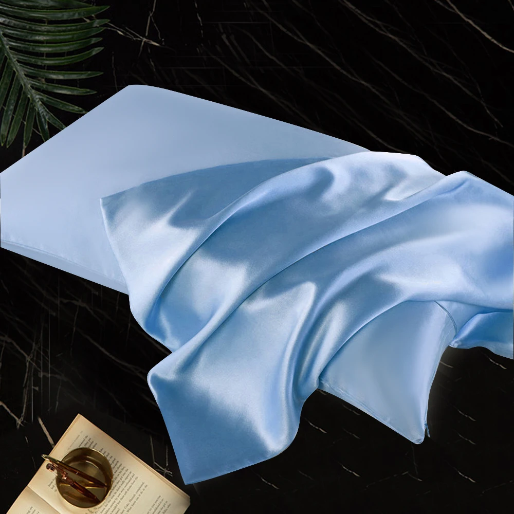 100% Double-sided Pure Silk Pillowcase 16MM 6A Grade Natural Mulberry Silk Pillow Case with Hidden Zipper Good for Skin Sleep