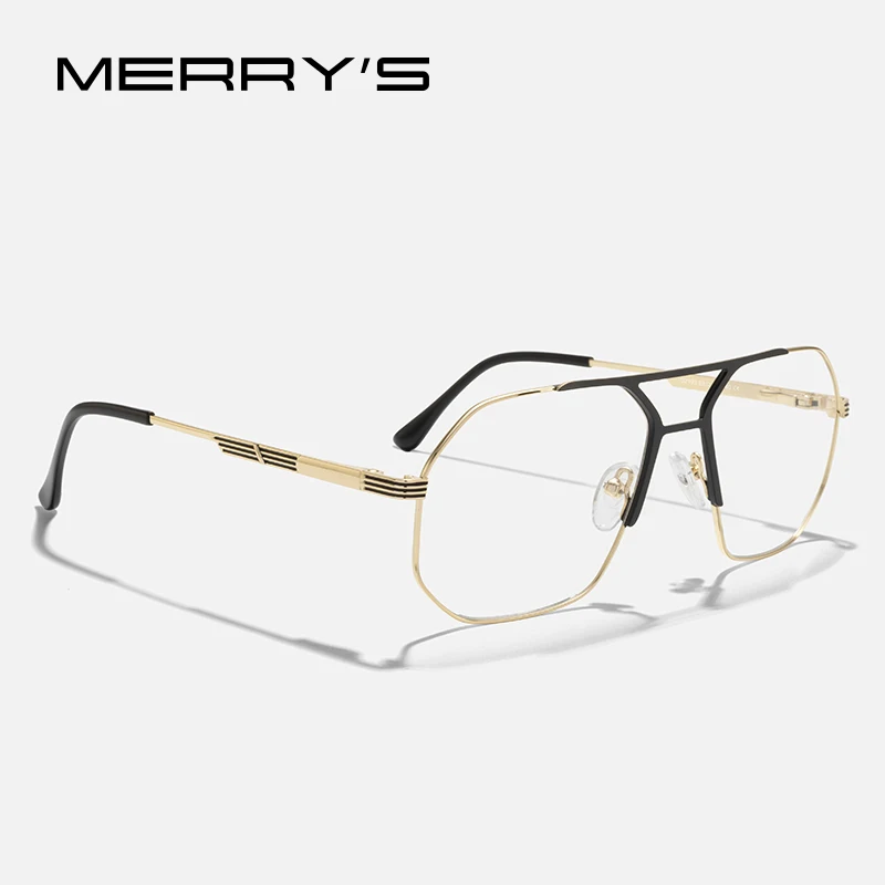 MERRYS DESIGN Men Fashion Square Glasses Optics Frame Luxury Double Bridge Prescription Glasses Frames Optical Eyewear S2193