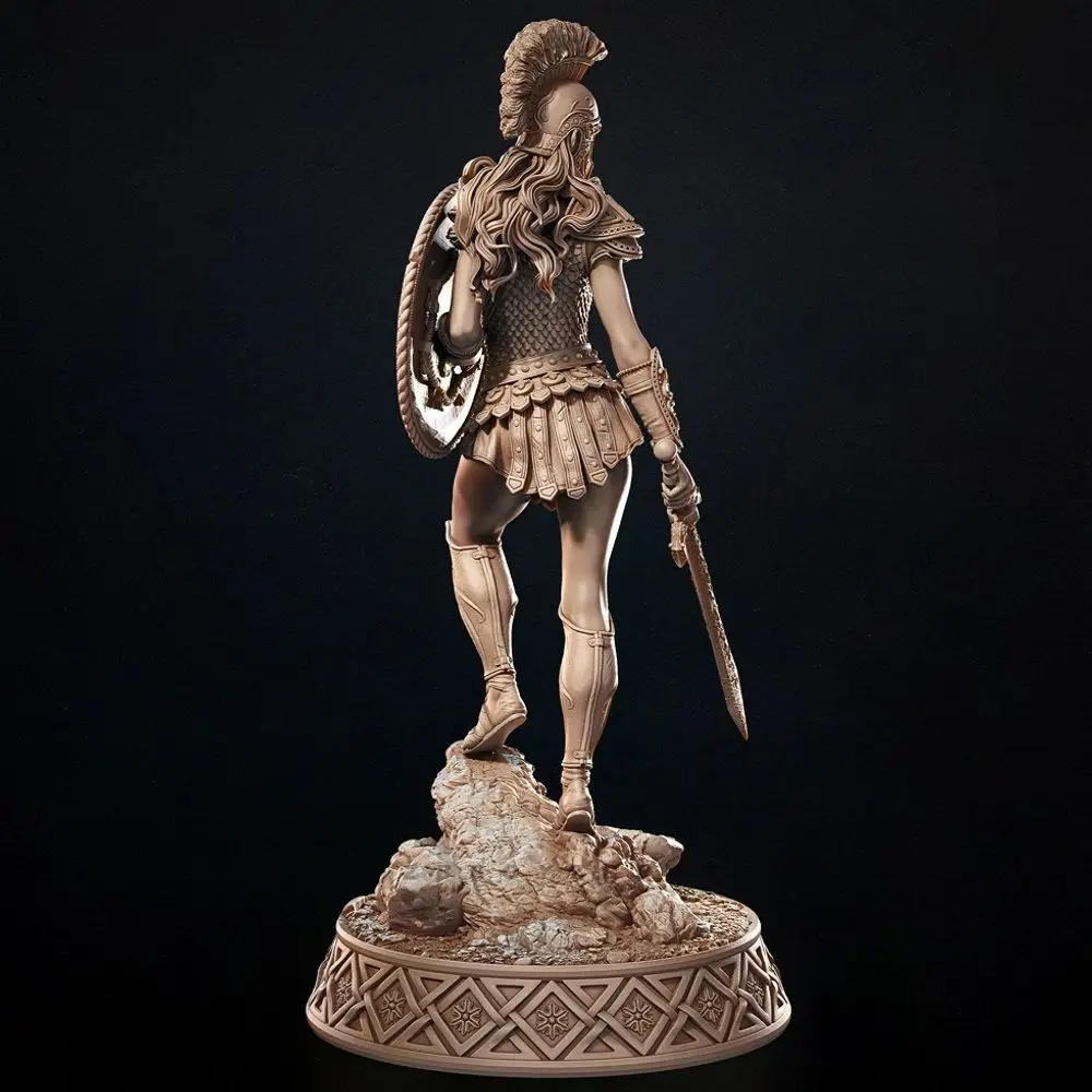1/24 مقياس 75 مللي متر ارتفاع الراتنج الشكل الروماني امرأة المحارب تجميع أطقم منمذجة المفككة وغير مصبوغ ثلاثية الأبعاد لعبة الطباعة 1272 #2
