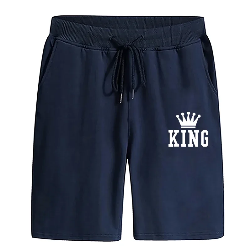 King Printed Casual Sports Shorts High Quality Urban Fashion Soft Knee Length Pants Mens Home Outdoor Cool Walking Shorts