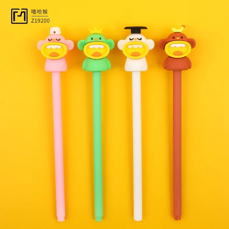 

24pcs New hip hop monkey cartoon neutral pen student supplies stationery signature pen Festival gift pen