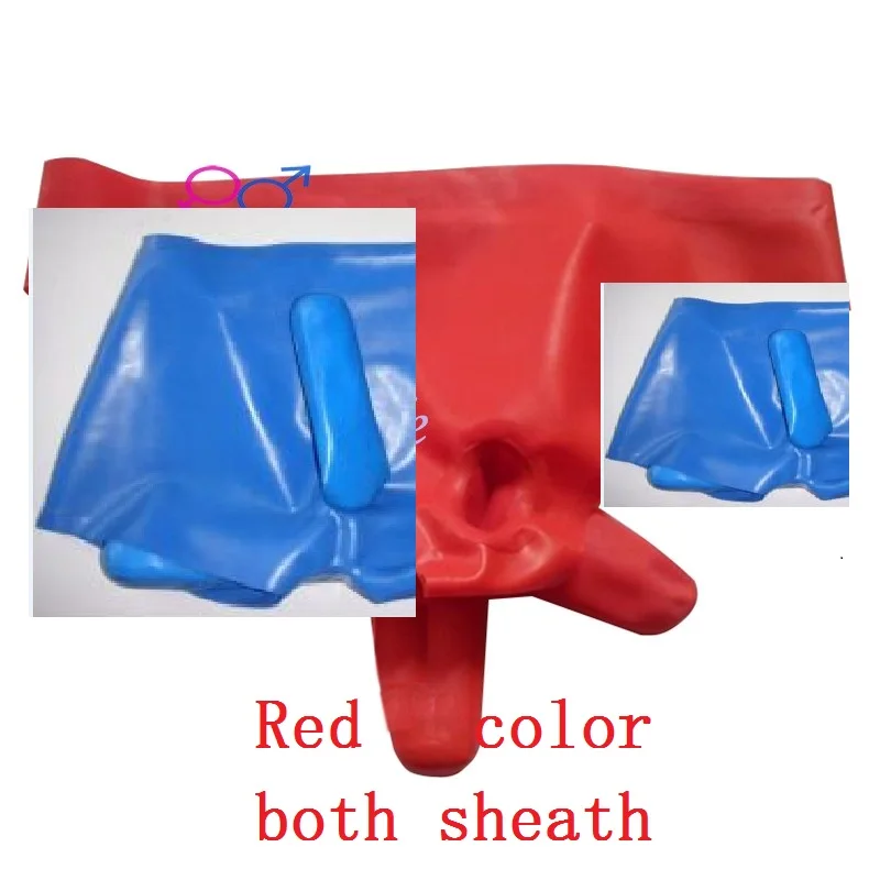 Latex shorts briefs ball penis sheath anal mould sheath boxers pants with egg condom
