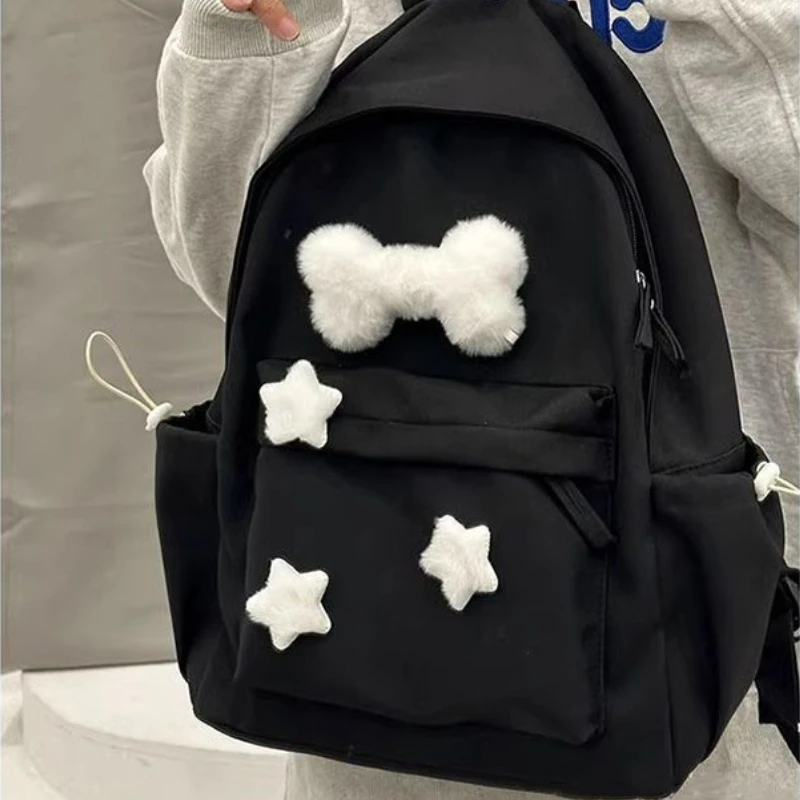 Mochila japonesa Kawaii Star para mujer, morral escolar informal que combina con todo, moda para estudiantes, estética Y2k