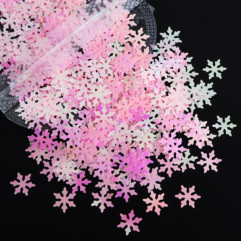 1Bag Colorful White Nail Art Snowflakes DIY Design Sequin Charms Snow Flake Decoration Nail Supplies Accessories Tool