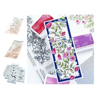 Flowers Wildflower Slimline Metal Cutting Dies and Silicone Stamps Stencil DIY Scrapbook Paper Handmade Die Sheets Greeting Card