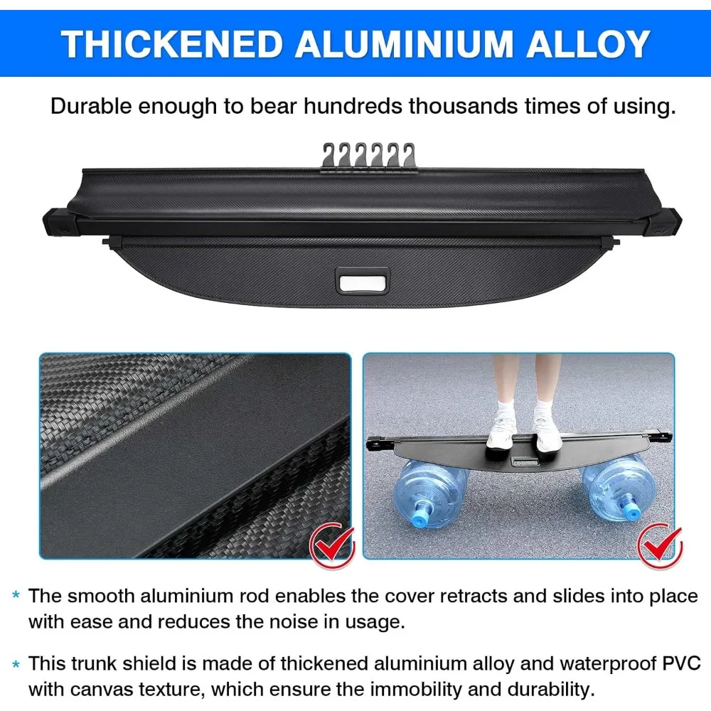 غطاء صندوق السيارة قابل للسحب لتضاريس تشيفي إكوينوكس/جي إم سي، حماية لأمتعة البضائع في جميع الأحوال الجوية