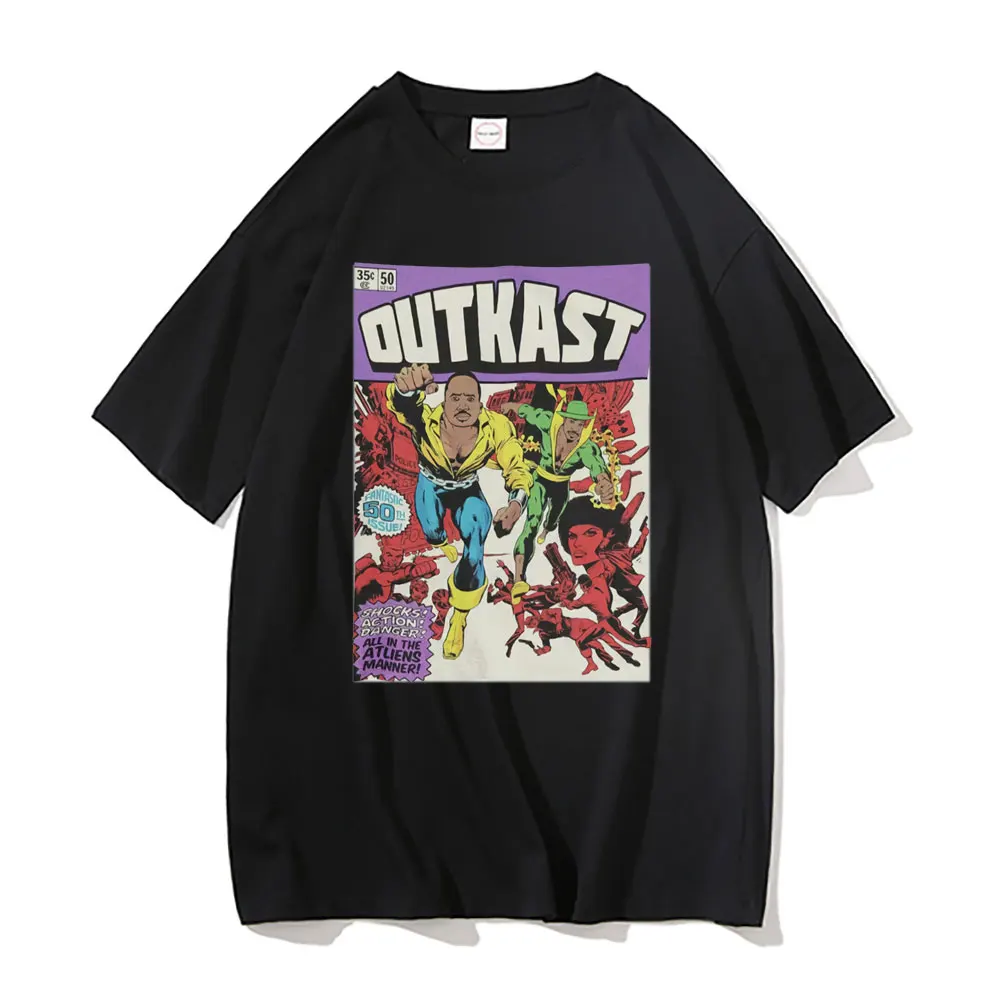 Outkast Inspired Comic Book Rap Graphic Print Tshirt Men Women Vintage T-shirt Men's Cotton Oversized Tee Man Hip-Hop T Shirts