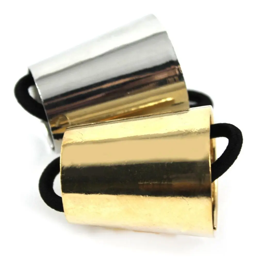 

Gold&Silver Circle Cuff Ponytail Clip Ponytail Holder Elastic Wrap Gothic Metal Ponytail Clip Hair Cuff Punk Hair Band