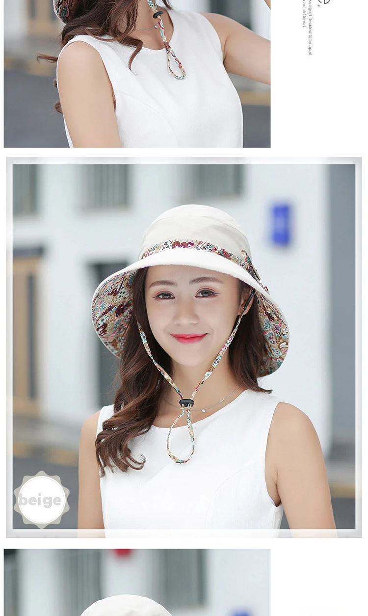 Bucket Hat, Panama Damen-Sonnenschutzhut im koreanischen Stil, Strandhut, winddichter, atmungsaktiver Hut, Hüte für Damen, Reisemütze S67 – Detail 13