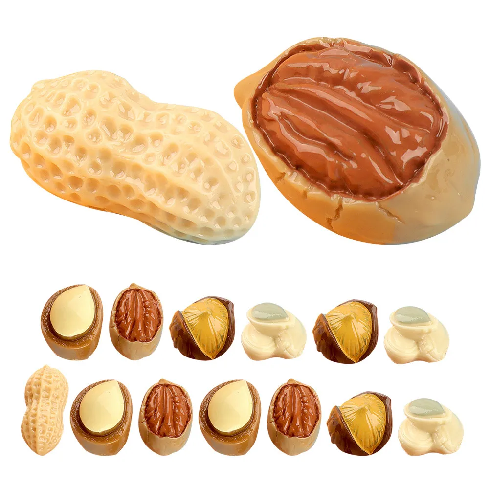 

15Pcs Realistic Simulation Nut Resin Mini Nuts Decor for Dollhouse Interior DIY Layout Tiny Peanut Ornament