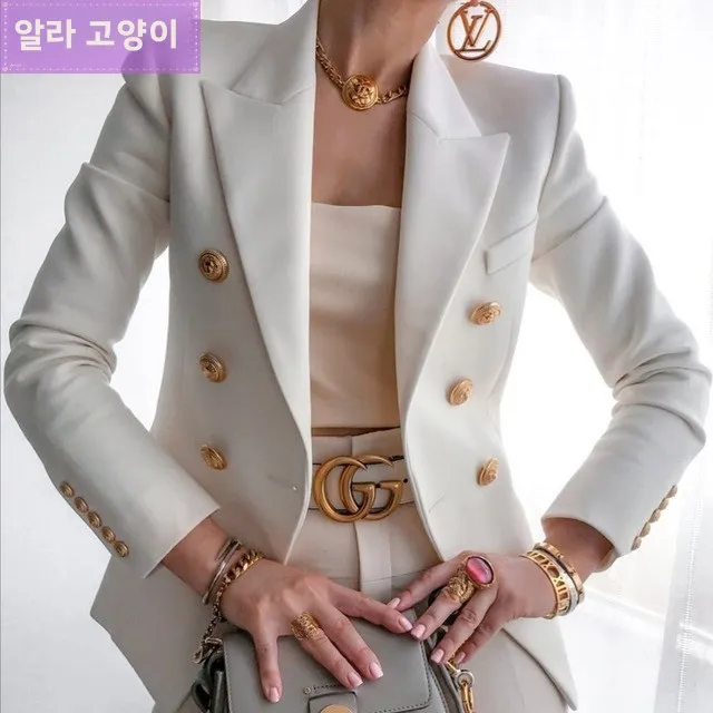 

Women's Long Sve ort Tailored Jaet Double Breasted Faionable Ladies' Suit Coat Ele Office Wear Autumn 2020