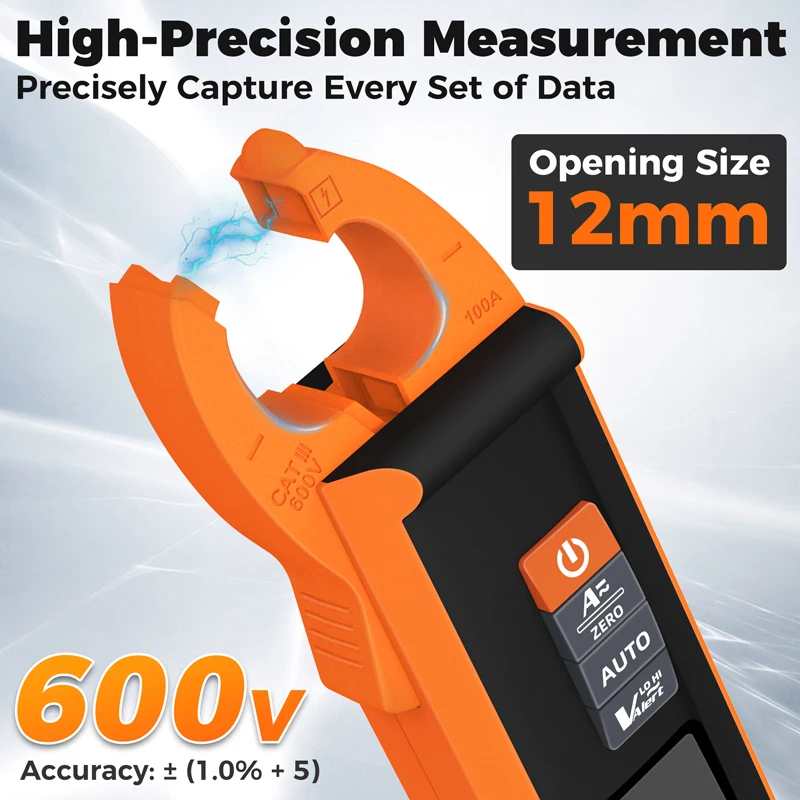 CM08 Digital Clamp Meter 1mA High-Precision Ammeter True RMS 6000 DC/AC 100A Car Current Voltmeter Cap Temp Hz Tester Multimeter