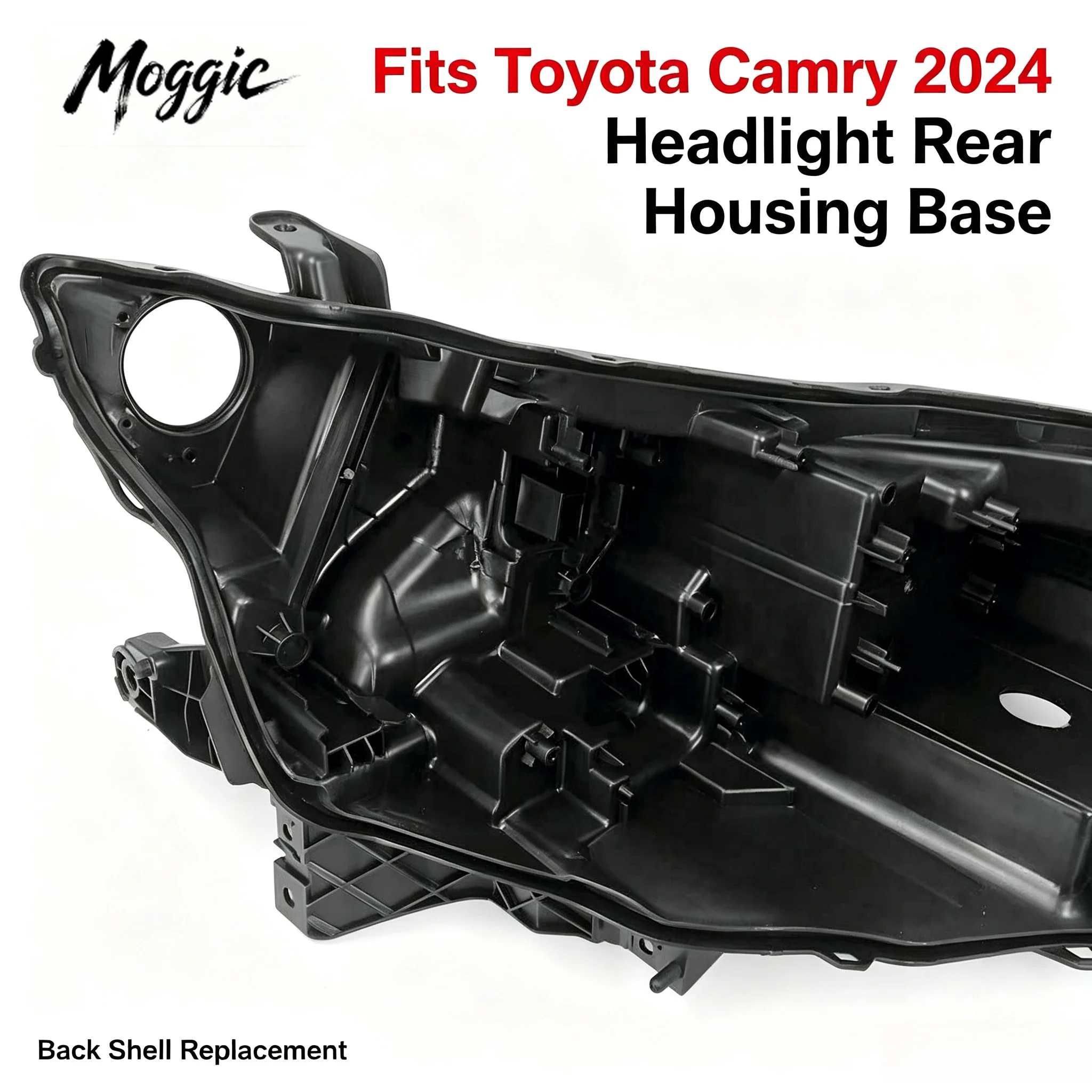 Moggic Headlight Rear Housing Cover Compatible With Toyota Camry 2024 SE XSE LE XLE Left Right Side Replacement Plastic Black