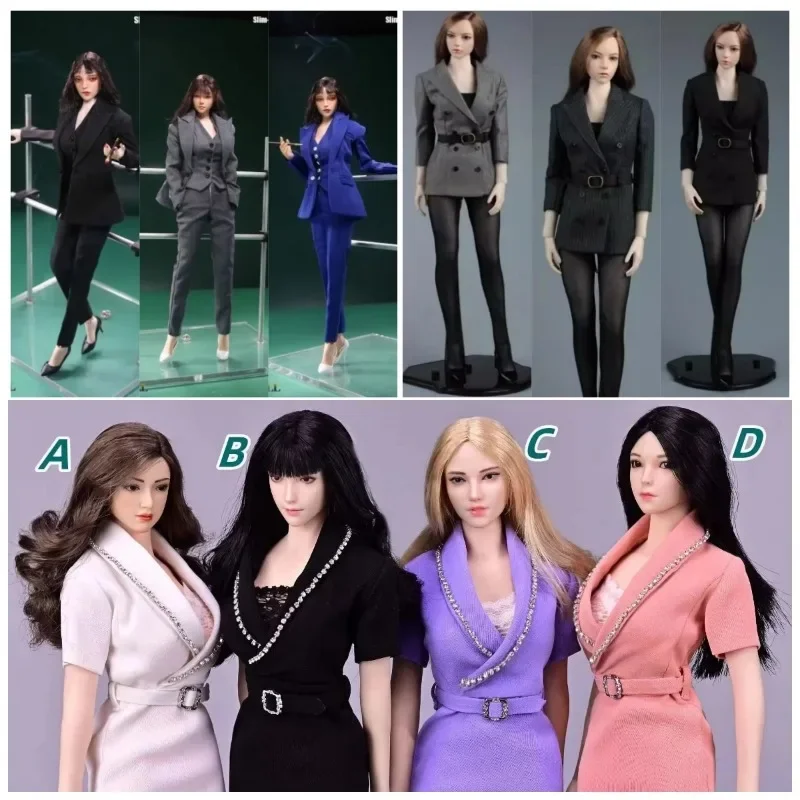 

1/6 Scale Female Soldier Dress Fashionable Professional Secretary Suit Model for 12 Inch Clothes Doll Accessories TBL PH Body