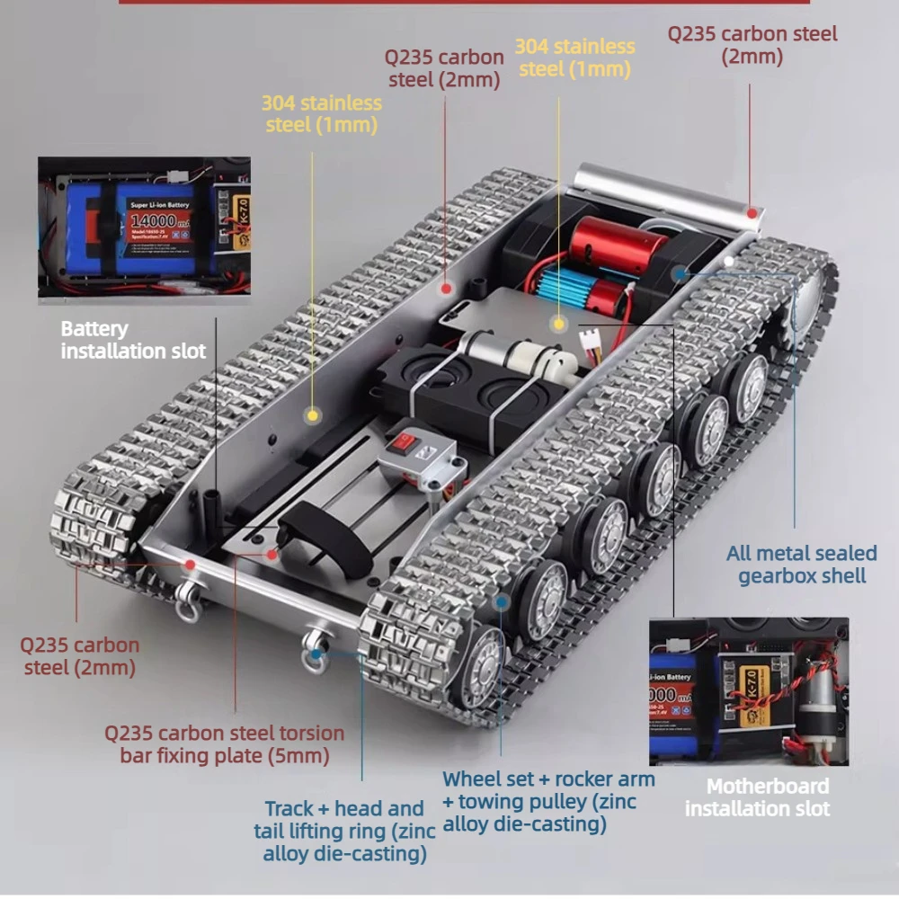 Henglong KV-2 RC Tank 1/16 Scale Heavy Tank Model All-metal Chassis 360° Rotating Turret Off-road Remote-controlled Toy