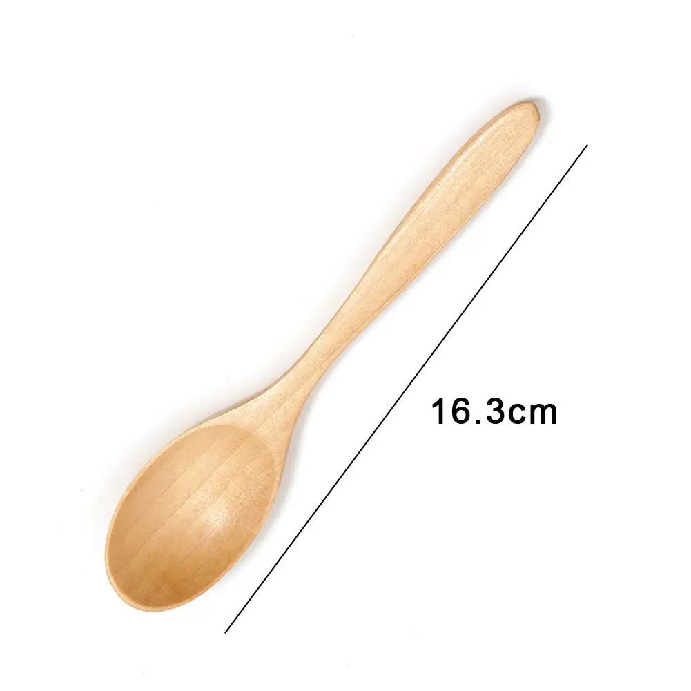 3 ألوان المطبخ ملاعق خشبية الخشب الطبيعي ملعقة شوربة مقبض طويل العسل القهوة الحليب ملعقة صغيرة التوابل بهار المجارف أدوات المائدة #6