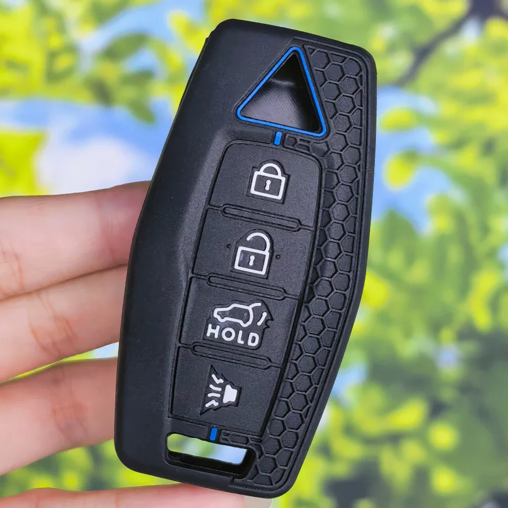 Honeycomb Texture Non‑Slip Silicone Key Fob Cover For Mitsubishi Outlander 2022 2023 2024 Keyless Remote Car Accessories