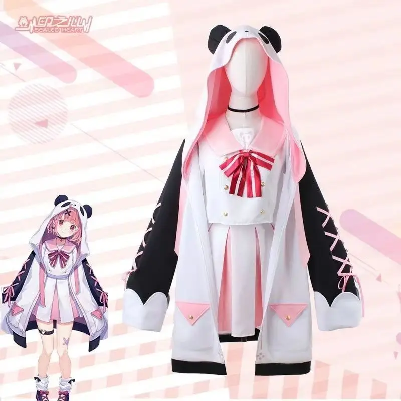 

Anime Virtual Idol Nijisanji Sasaki Saku Cosplay Costume Sasa Pink Hooded Coat Uniform Woman Sexy Kawaii Party Sailor Suit