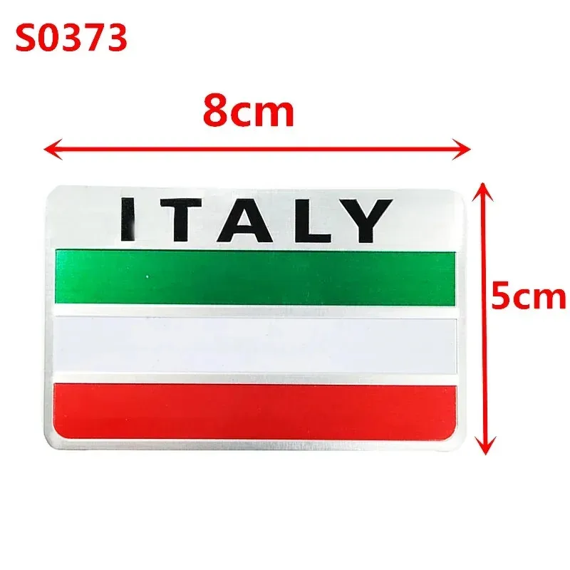 3D Aluminum Italy Italian Flag Adhesive Emblem Badge Car Sticker Motorcycle Decal For Alfa Romeo Fiat Ferrari Honda Suzuki BMW view 3