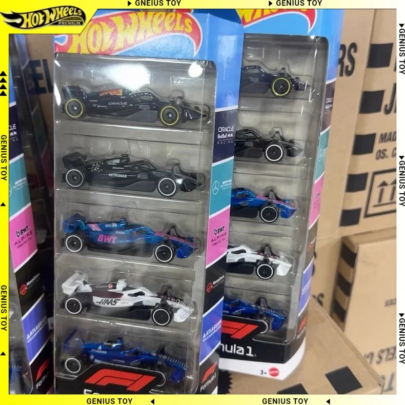 ホットウィール-2025-フォーミュラ1-5台セット-合金製レーシングカーモデル-jln11-レッドブル-メルセデス-ハース-bwt-コレクタブルトイ-子供の誕生日プレゼント
