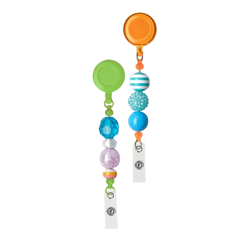 

Suitable 30Pcs Beadable DIY Badge Holder Set Heavy Duty Retractable Keychain Badge Reel Clips ID Name Badge Clip For Office Work