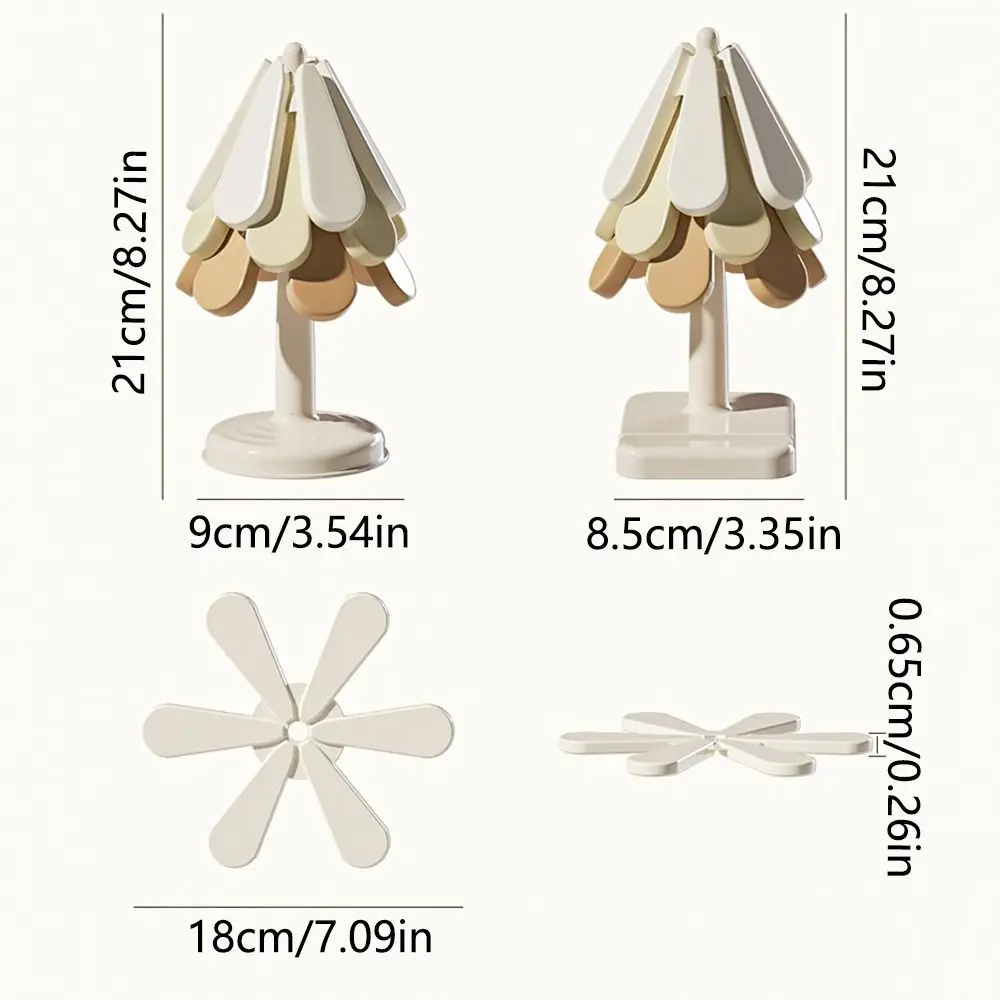 Cowijk-Ensemble de gobelets pliables en silicone en forme d'arbre, protection de table en polymères, étanche, décoration de cuisine et de maison, TriSALE, degrés de chaleur, clics