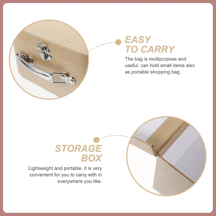 Cajas de maletas de cartón Maletas de papel: cajas de almacenamiento de cartón Drative con asas Maleta vintage Caja de embalaje Dr para Hom