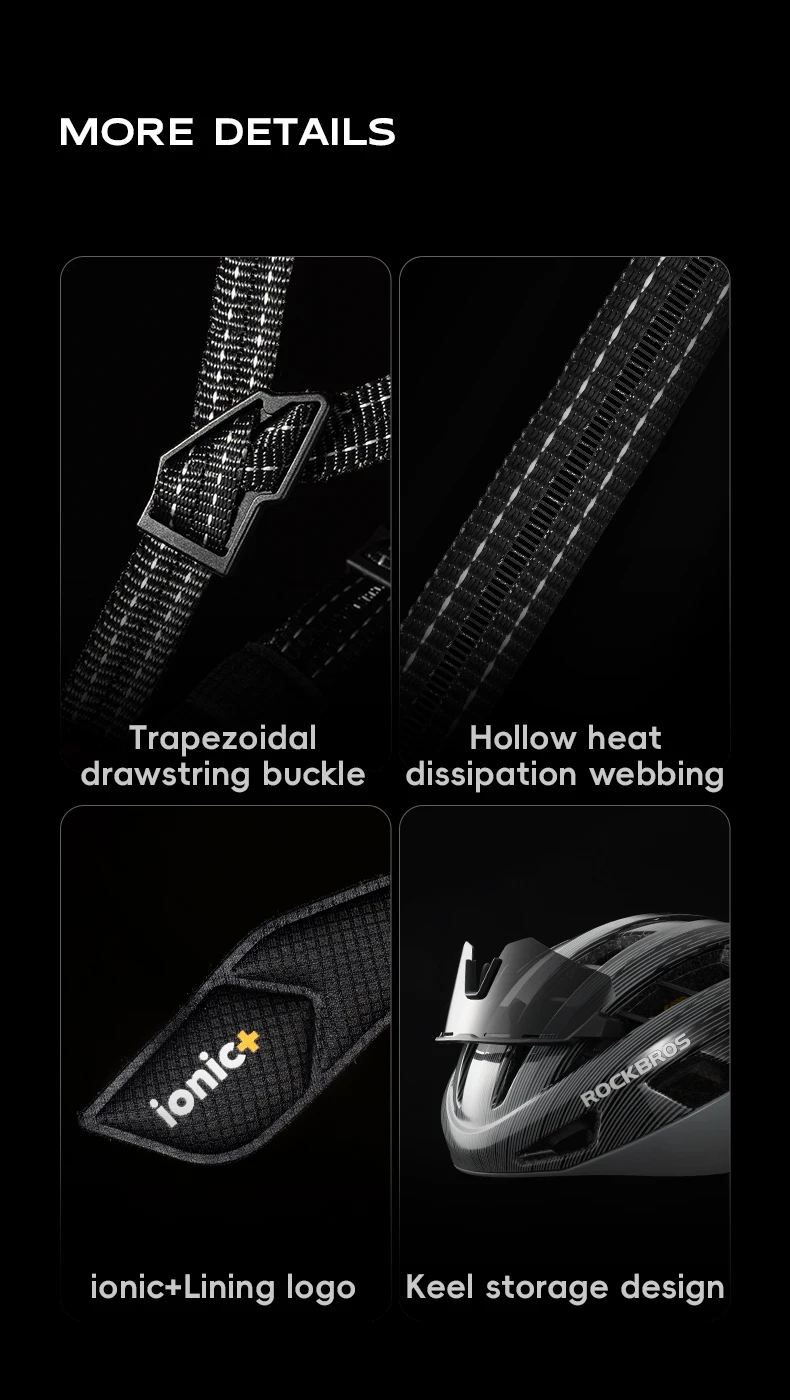 ROCKBROS Fahrradhelm Herren Damen Fahrradhelm Integral geformt Verstellbar MTB Straße Verdickter Sport Sicherer Hut Fahrradhelm – Detail 15