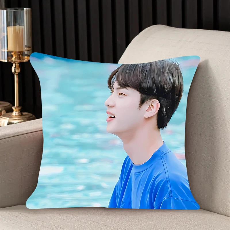 home decor Pillow Cover K-Kim Seok Jins iving room bedroomo office car 45x45 Dakimakura Throw Pillows Square Pillowcase gift