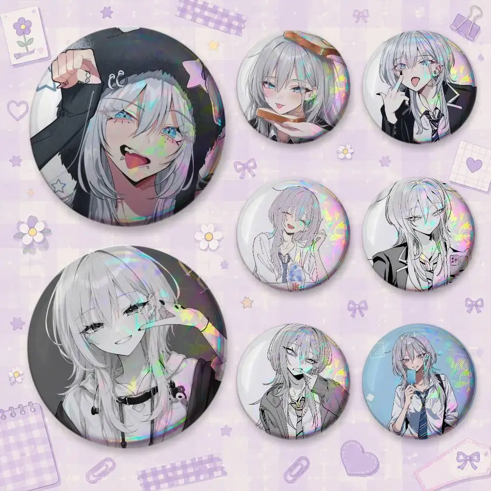 Haimiya-senpai wa Kowakute Kawaii Haimiya Mio  Brooches Cartoon Badge Pins Backpack Hat Accessories Friend Gift