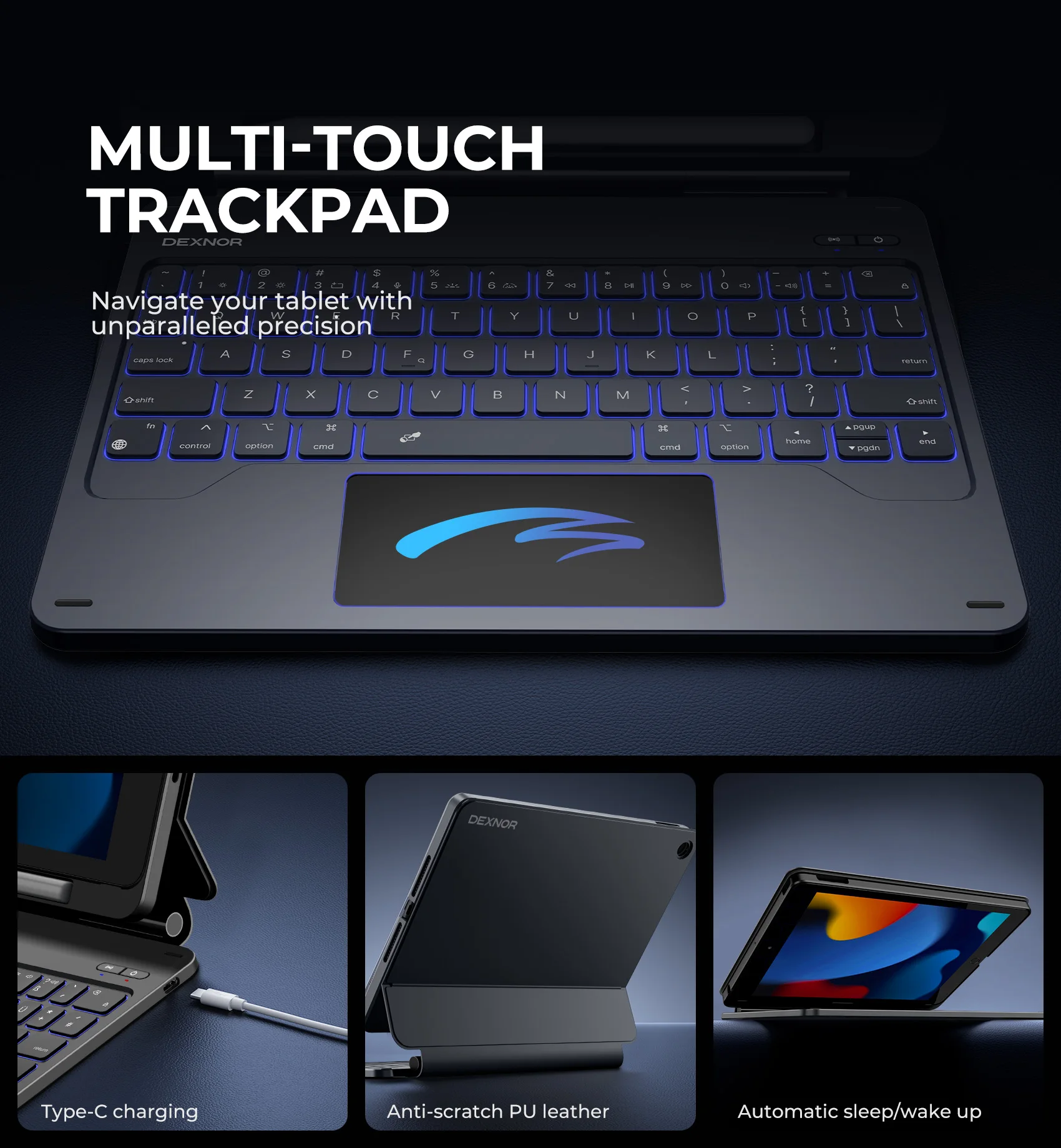 Imagem -04 - Suporte Magnético Flutuante Cantilever Multi-touchtrackpad Suporte para Lápis Retroiluminado Teclado Estilo Mágico para Ipad 9th8th7th Generation