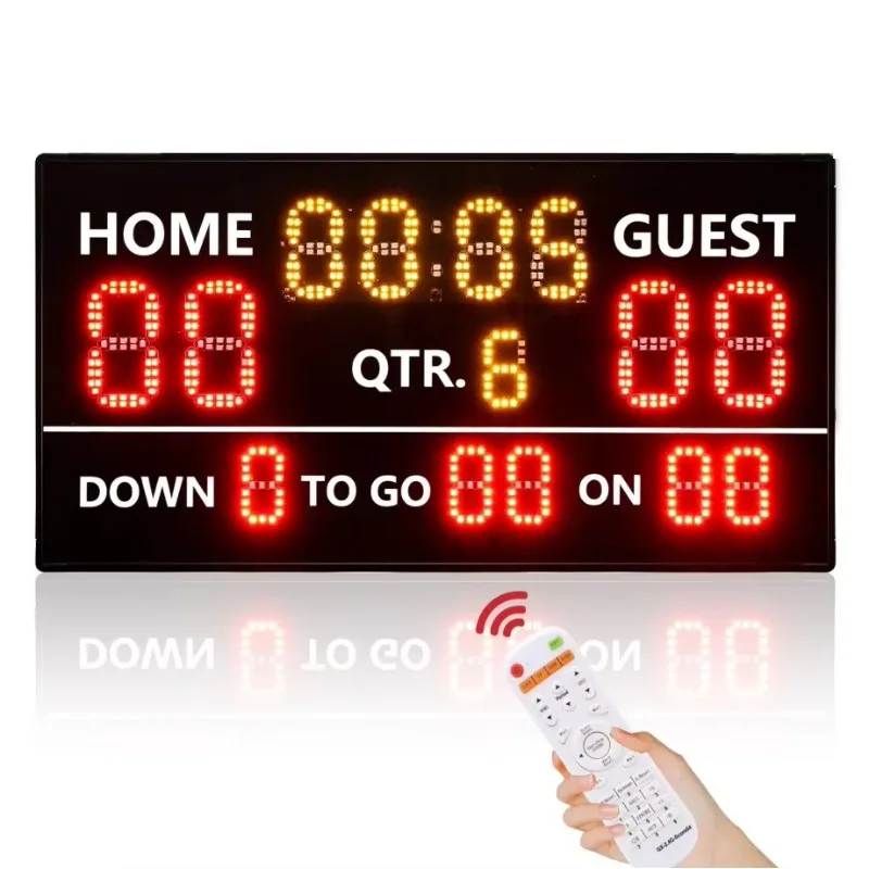 

LED Portable Digital Scoreboard Electronic Football Score Keeper With Remote for American Football Games Rugby Ball Training