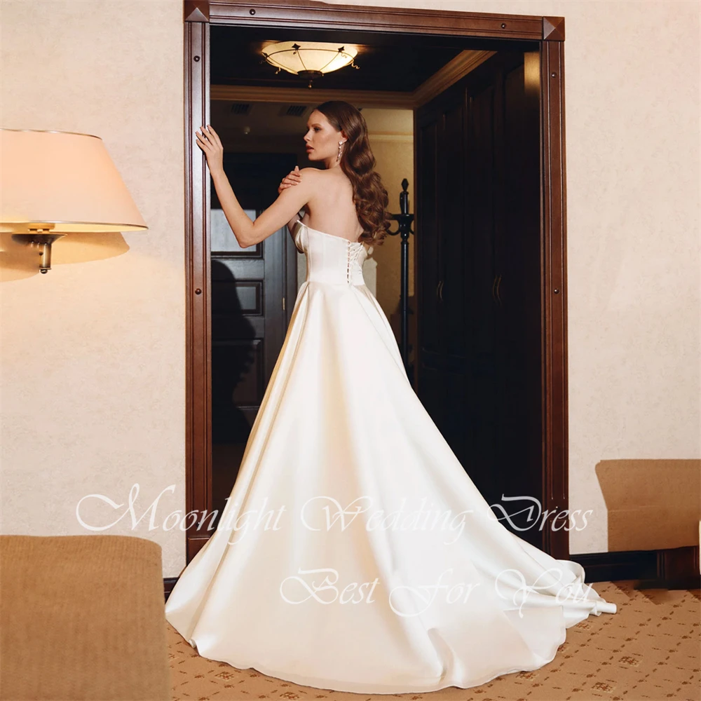 Modern Pleat Strapless A-Line Wedding Dress 2026 Women Sleeveless Open Back Lace-up Bridal Gown Vestidos De Novia Customized
