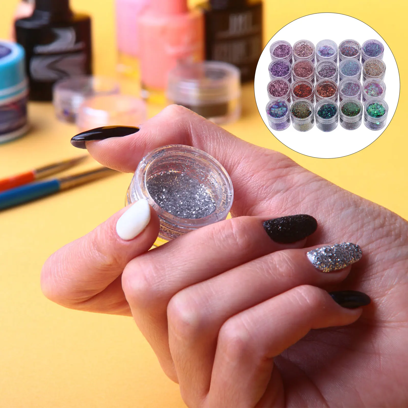 

20 шт., блестки для ногтей, блестящая пудра для маникюра, макияжа глаз, боди-арт, сделай сам, поделки, Рождественский декор для свадьбы, вечеринки, блестки для ногтей