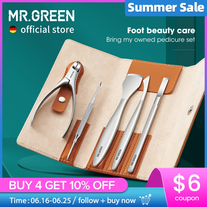 

MR.GREEN набор ножей для педикюра, профессиональные инструменты для ухода за ногами вросших ногтей, кусачки для ногтей из нержавеющей стали, набор для снятия машинки для стрижки