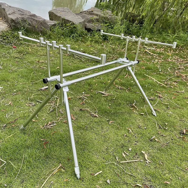 Fishing Rod Pod Stand Aluminum Alloy Adjustable Durable Retractable Carp