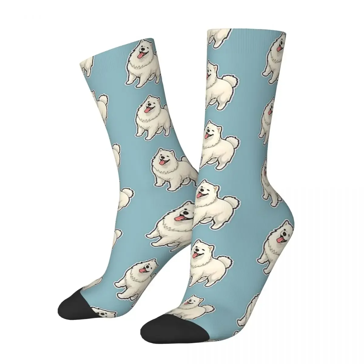 MaleBoy Samoyed Design For Dog Lovers Socks Harajuku Sweat Absorbing Stockings All Season Long Socks Accessories Unisex Gifts