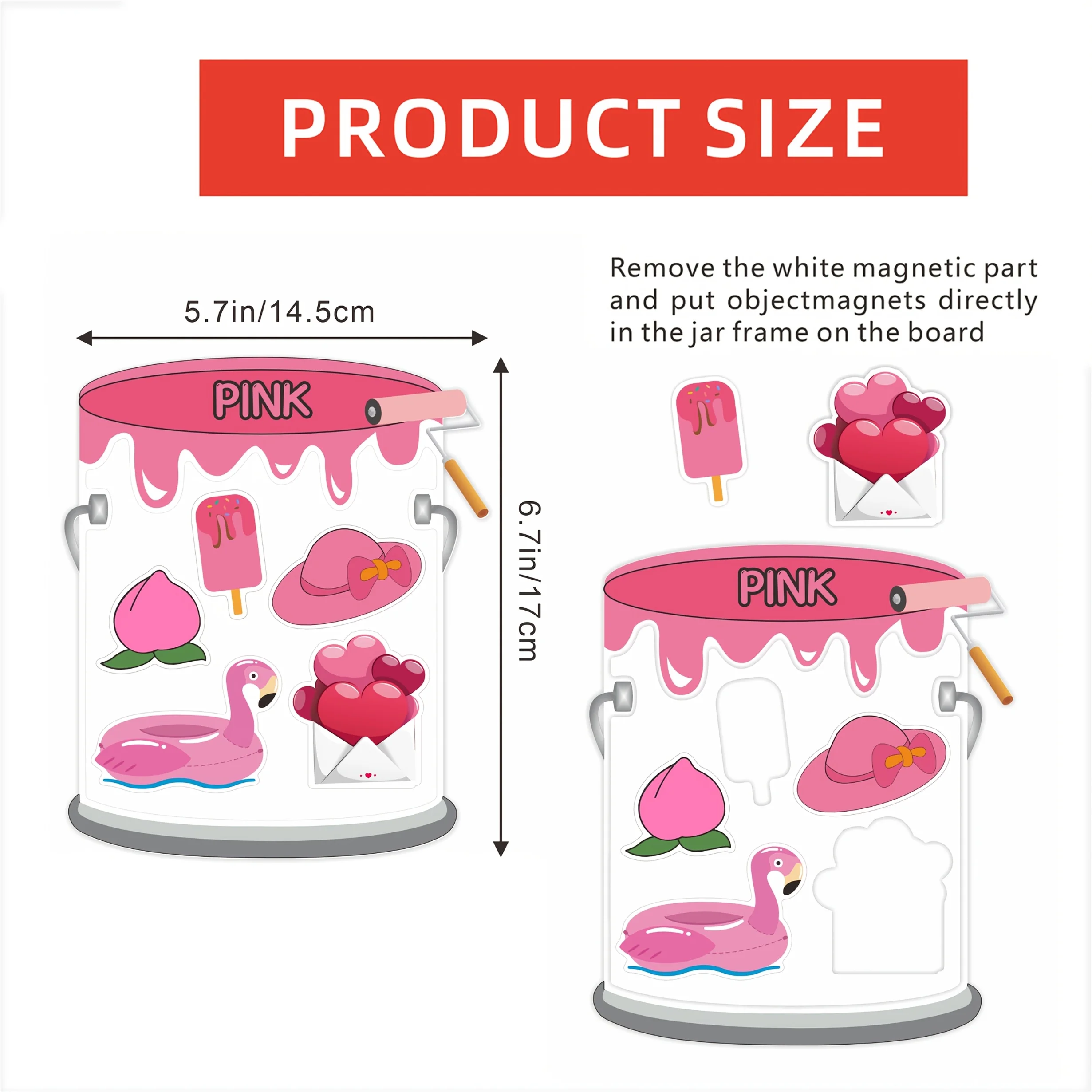 60 Cartoon Oil Drum Magnet Color Separation Set, Classroom Teaching, Suitable for Teaching, Learning Color Recognition, Reusable
