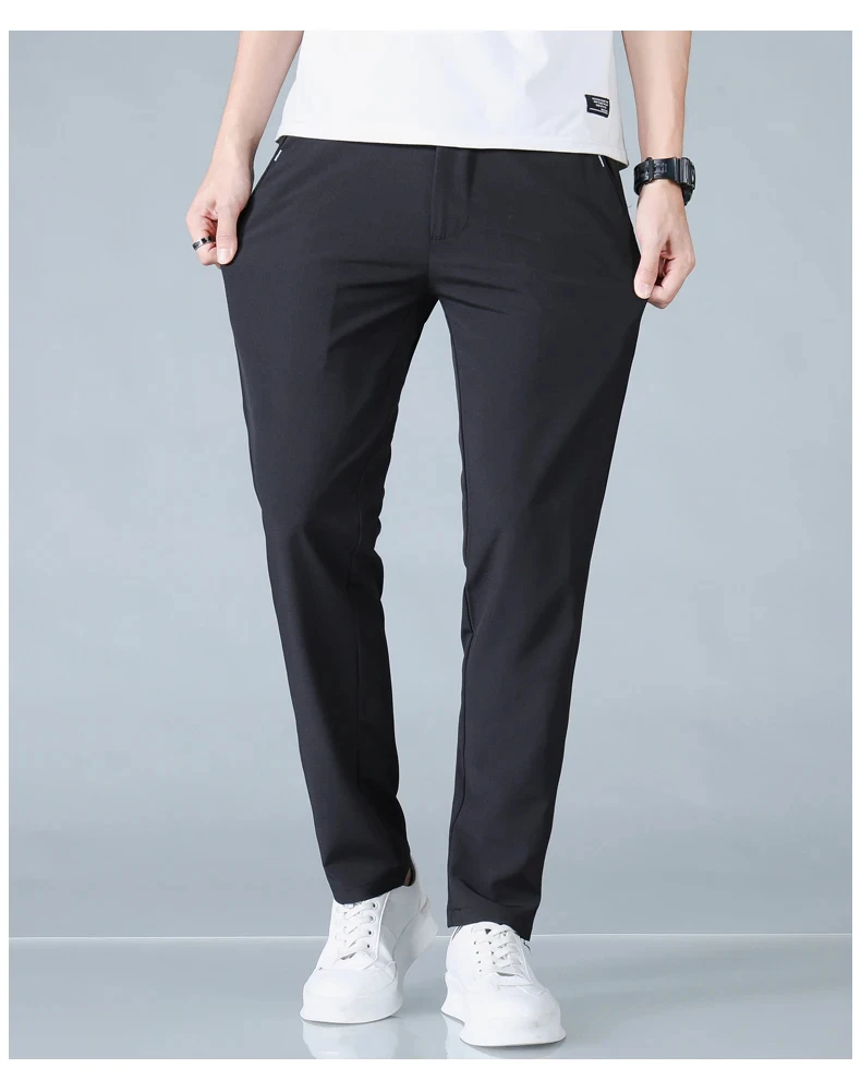 Herren Freizeithosen Korea Mode Sommer Slim Fit Hosen Hochwertige Elastische Taille Gerade Golf Sporthosen Herrenbekleidung – Detail 18