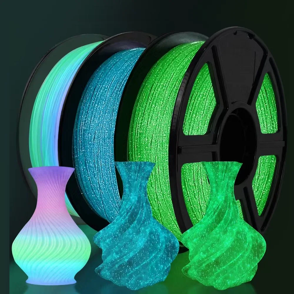 

Luminous Filament PLA 1kg/500g/250g 1.75mm 3D Printer Material Rainbow Color Change PLA Glow In the Dark Filament Shiny Firefly