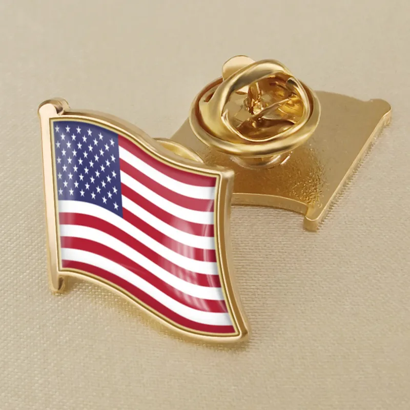 American flag crystal dropper badge brooch, flags of various countries around the world brooch