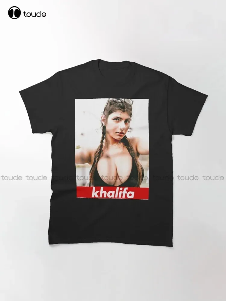 Mia Khalifa, Mia, Mi, Kalifa Khalifa Classic T-Shirt White Shirts For Girls Women Shirts Digital Printing Breathable Cotton Tee