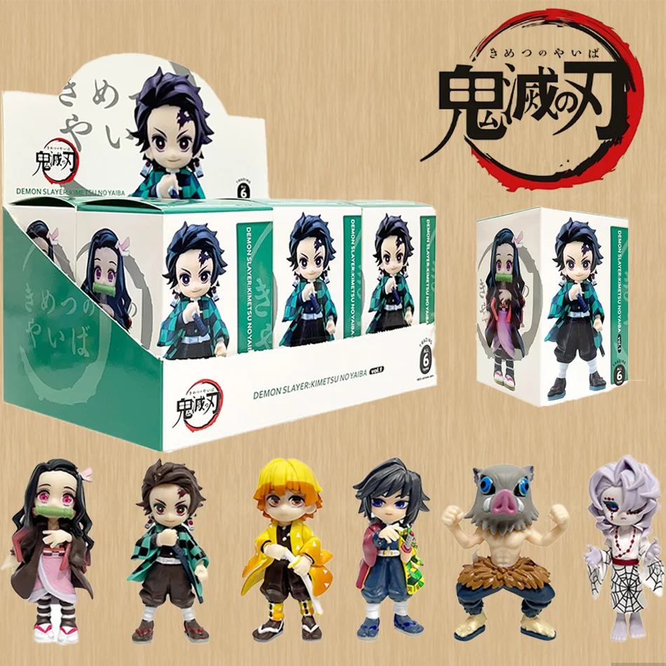 Gorąca nowość! 1-6 szt. Blind Box Bushiroad Palverse Demon Slayer: Kimetsu No Yaiba Figurka Anime Blind Box Vol.1 Ozdoba Zabawka Tajemniczy Prezent