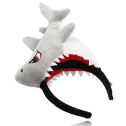 Plush Gray Big-headed Shark Headband, Creative Funny, Face Wash Photo, Face Wash Headband