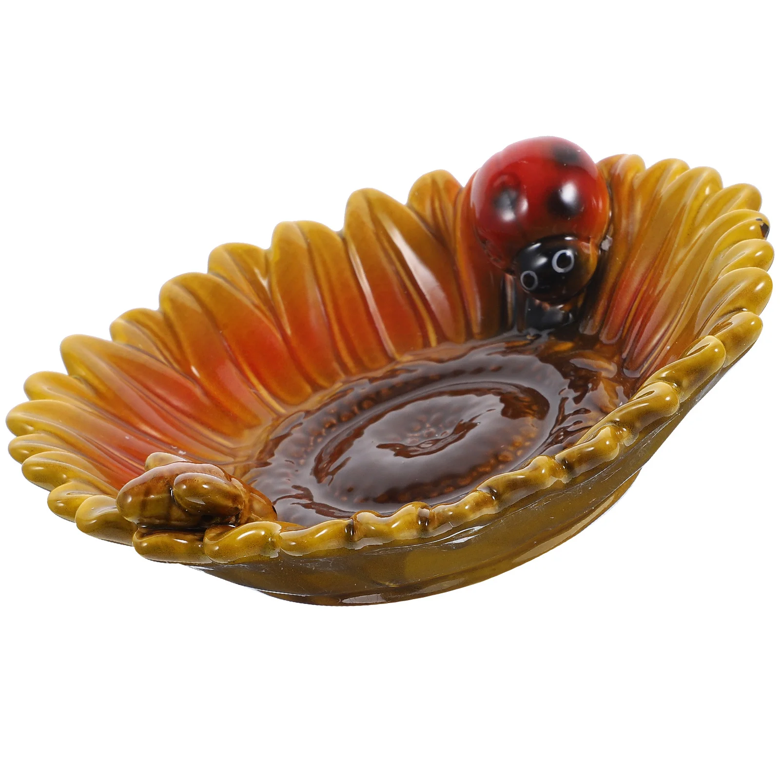 

Ceramic Key Tray Sunflower Design Jewelry Holder for Rings Earrings Entryway Display Organizer Ceramic Key Tray